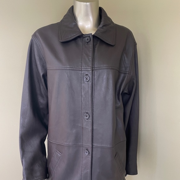 Brown Leather Jacket Centigrade Size L - Picture 1 of 11
